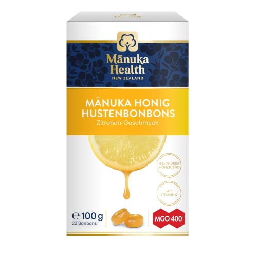 Manuka Health - MGO 400 + Zitronen Lutschbonbons 100 g - 100% Pur aus Neuseeland mit zertifiziertem Methylglyoxal Gehalt und Vitamin C Bonbons von Manuka Health