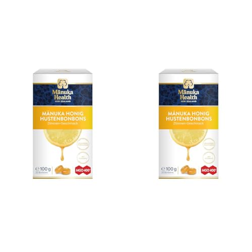 Manuka Health - MGO 400 + Zitronen Lutschbonbons 100 g - 100% Pur aus Neuseeland mit zertifiziertem Methylglyoxal Gehalt und Vitamin C Bonbons (Packung mit 2) von Manuka Health