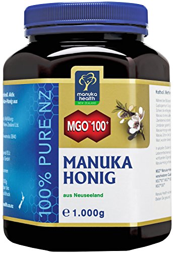 Manuka Health - Manuka Honig MGO 100 + | 100% Pur aus Neuseeland mit zertifiziertem Methylglyoxal Gehalt | 1000g (1er Pack) von Manuka Health