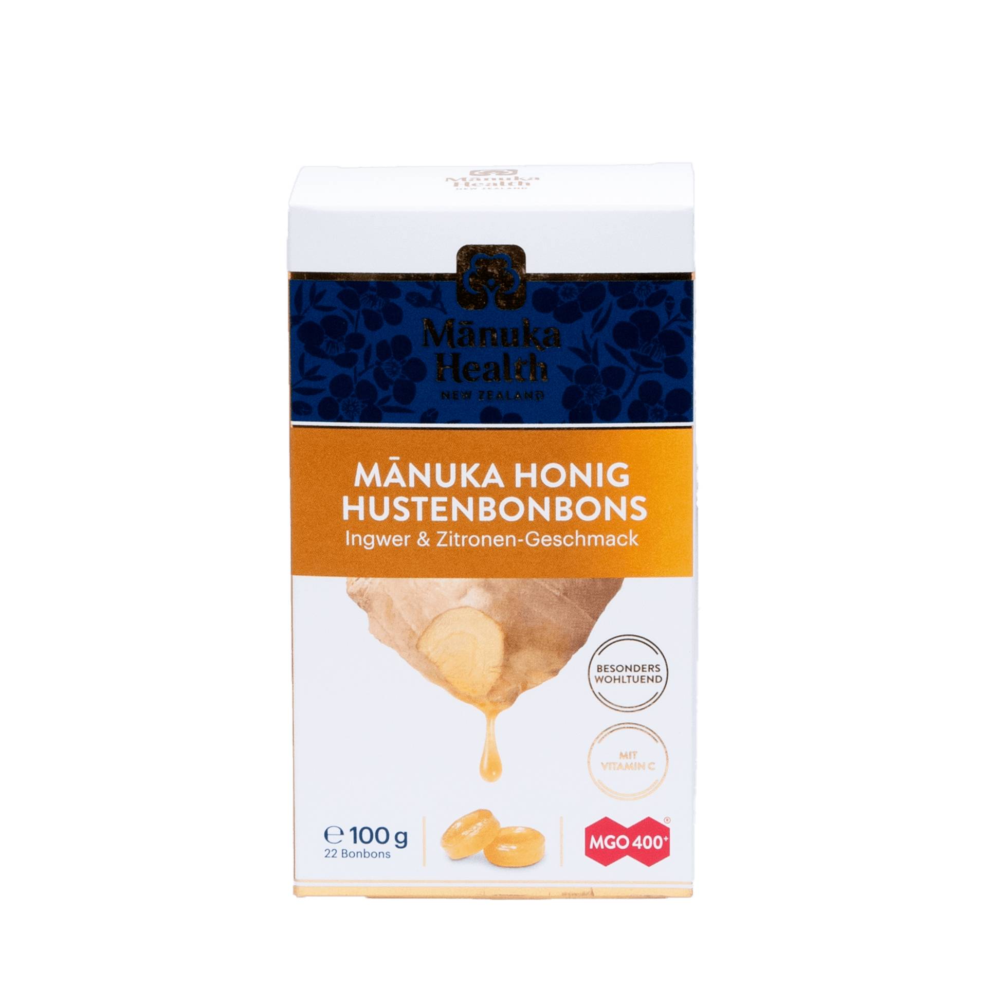 Manuka-Honig Lutschbonbons, Ingwer & Zitrone, 100g von Manuka Health