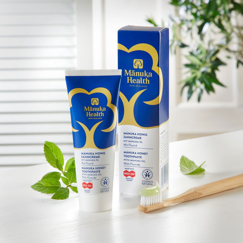 Manuka Honig MGO 250+ Zahncreme, mit Fluorid Manuka Honig MGO 250+ Zahncreme, mit Fluorid von Manuka Health