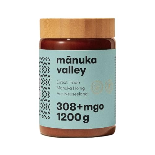 MANUKA VALLEY | 308+mgo Manuka Honig | 100% natürlicher neuseeländischer Manuka-Honig | Cremiger, sanfter und traumhaft süßer Manukahonig | Inhalt: (1.2 kg (1er Pack)) von Mānuka Valley