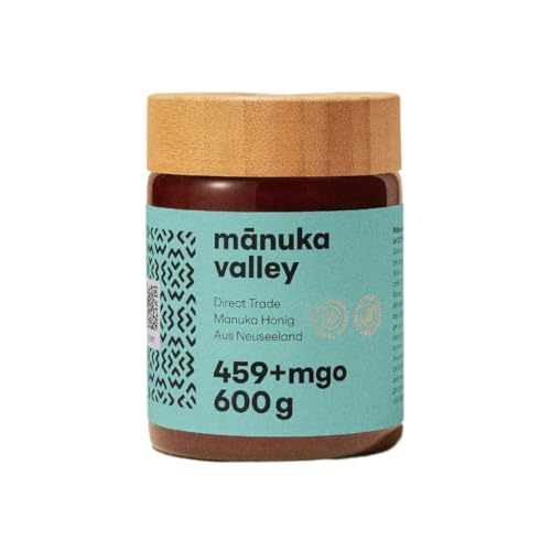 MANUKA VALLEY | 459+mgo Manuka Honig | 100% natürlicher neuseeländischer Manuka-Honig | Zarter, cremiger Manukahonig mit einer subtilen, erdigen Note | Inhalt: (600 g (1er Pack)) MANUKA VALLEY | 459+mgo Manuka Honig | 100% natürlicher neuseeländischer Manuka-Honig | Zarter, cremiger Manukahonig mit einer subtilen, erdigen Note | Inhalt: (600 g (1er Pack)) von Mānuka Valley