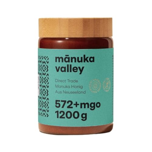 MANUKA VALLEY | 572+mgo Manuka Honig | 100% natürlicher neuseeländischer Manuka-Honig | Vollmundiger, karamelliger Manukahonig mit erdigem, feinem Nachgeschmack | Inhalt: 1.200g MANUKA VALLEY | 572+mgo Manuka Honig | 100% natürlicher neuseeländischer Manuka-Honig | Vollmundiger, karamelliger Manukahonig mit erdigem, feinem Nachgeschmack | Inhalt: 1.200g von Mānuka Valley