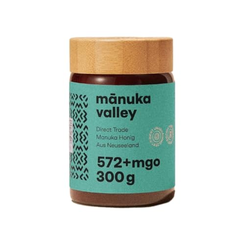 MANUKA VALLEY | 572+mgo Manuka Honig | 100% natürlicher neuseeländischer Manuka-Honig | Vollmundiger, karamelliger Manukahonig mit erdigem, feinem Nachgeschmack | Inhalt: 300g MANUKA VALLEY | 572+mgo Manuka Honig | 100% natürlicher neuseeländischer Manuka-Honig | Vollmundiger, karamelliger Manukahonig mit erdigem, feinem Nachgeschmack | Inhalt: 300g von Mānuka Valley