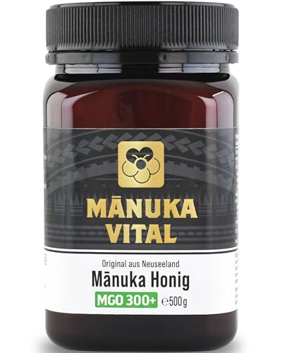 Manuka Honig 300 + MGO (500g) - MANUKA VITAL Laborgeprüft & Zertifiziert | Original aus Neuseeland | Premium Manuka Honig | Manuka 300 statt nur Manuka 250 von Manuka Vital