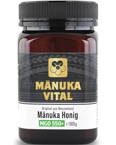 Manuka Honig 550 + MGO (500g) - MANUKA VITAL Laborgeprüft & Zertifiziert | Original aus Neuseeland | Premium Manuka Honig von Manuka Vital
