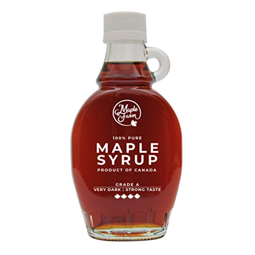 MapleFarm - Reiner kanadischer Ahornsirup Very Dark, Klasse A Sehr Dunkel Kräftiger Geschmack - Flasche 189 ml (250 g) - maple syrup - Ahornsaft von MapleFarm