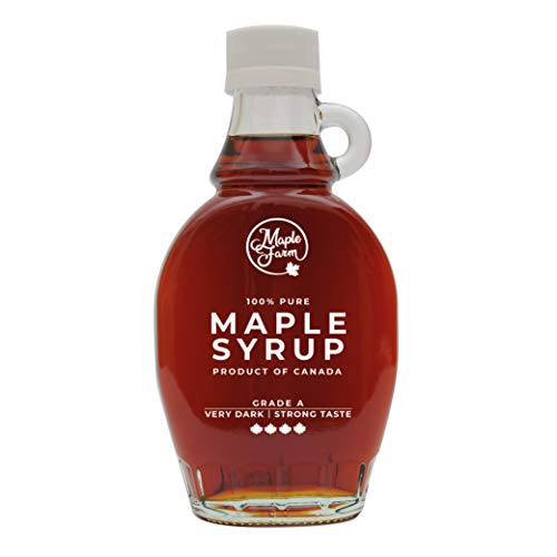 MapleFarm Ahornsirup Grad A - VERY DARK - 189 ml (250 g) - ahornsirup Kanada - pancake sirup - ahorn sirup - kanadischer ahornsirup - pure maple syrup - reiner ahornsirup - maple syrup von MapleFarm