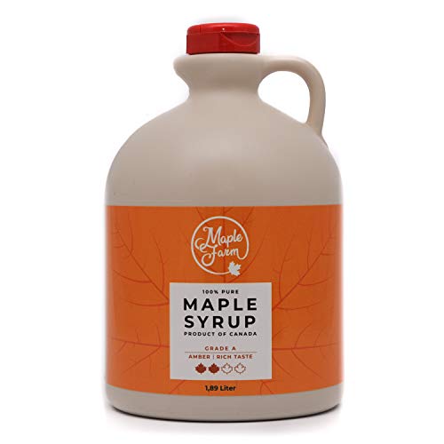 Ahornsirup Grad A - Amber - 1,89 Liter (2,5 Kg) - ahornsirup Kanada - pancake sirup - ahorn sirup - kanadischer ahornsirup - pure maple syrup - reiner ahornsirup - maple syrup von MapleFarm