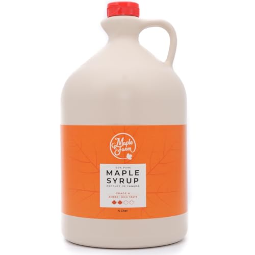 MapleFarm - Reiner kanadischer Ahornsirup Klasse A, Bernsteinfarbener, reichhaltiger Geschmack - Karaffe 4 l (1er Pack) - Pure maple syrup - Ahornsaft von MapleFarm