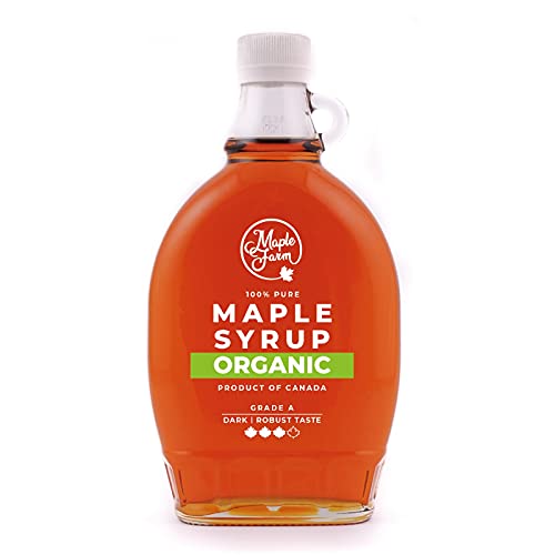 MapleFarm - Reiner kanadischer BIO-Ahornsirup Klasse A (Dunkel, kräftiger Geschmack) - 500 ml (1er Pack) - Pure maple syrup - Bio-Ahornsaft von MapleFarm