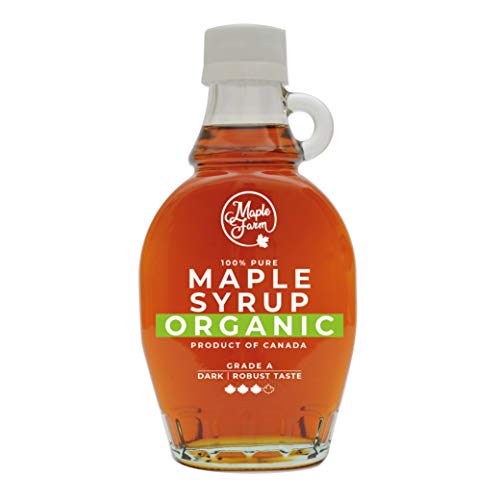 MapleFarm - Reiner kanadischer BIO-Ahornsirup Klasse A (Dunkel, kräftiger Geschmack) - 189 ml (1er Pack) - Pure maple syrup - Bio-Ahornsaft von MapleFarm