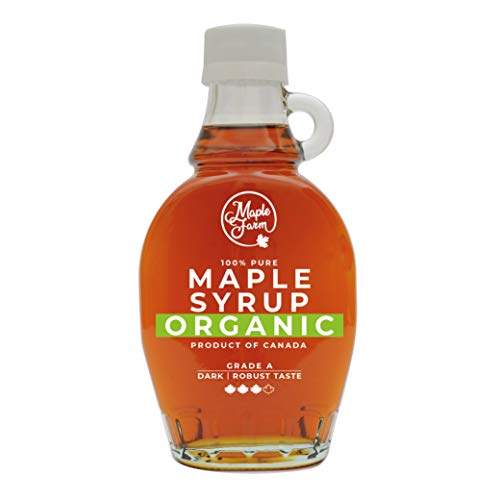 MapleFarm - Reiner kanadischer BIO-Ahornsirup Dark, Klasse A, Dunkel, kräftiger Geschmack - 189 ml (1er Pack) - maple syrup - biologisch Ahornsaft von MapleFarm