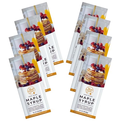 MapleFarm - 8 einzeln verpackte Beutel mit reinem Ahornsirup Grad A, je 12 ml (15,8 g) - Pure maple syrup - Ahornsirup von MapleFarm