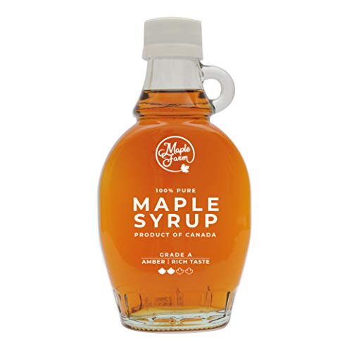 MapleFarm - Reiner kanadischer Ahornsirup Klasse A, Bernsteinfarbener, reichhaltiger Geschmack - Flasche 189 ml (250 g) - Pure maple syrup - Ahornsaft von MapleFarm