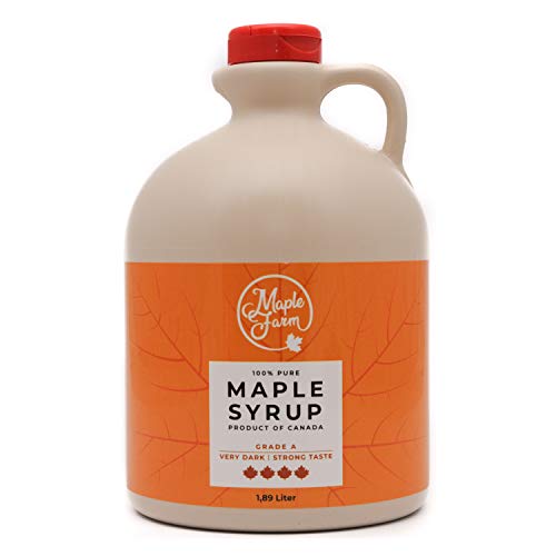 MapleFarm - Reiner kanadischer Ahornsirup Klasse A, Sehr Dunkel - Kräftiger Geschmack - Karaffe 1,89 l (1er Pack) - Pure maple syrup - Ahornsaft von MapleFarm