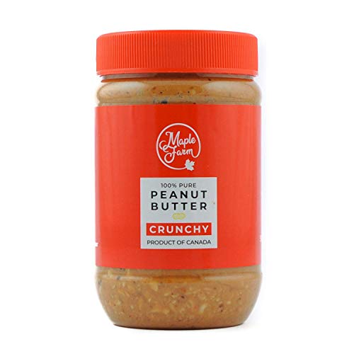 MapleFarm - Erdnussbutter Natürliche Ohne Zusätze. 500g - Erdnussmus Ohne Salz, Zucker, Palmfett - protein creme - powdered peanut butter - PURE PEANUT BUTTER - CRUNCHY von MapleFarm