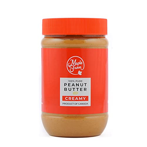 MapleFarm - Erdnussbutter Natürliche Ohne Zusätze. 500g - Erdnussmus Ohne Salz, Zucker, Palmfett - protein creme - powdered peanut butter - PURE PEANUT BUTTER - SMOOTH (CREAMY) von MapleFarm