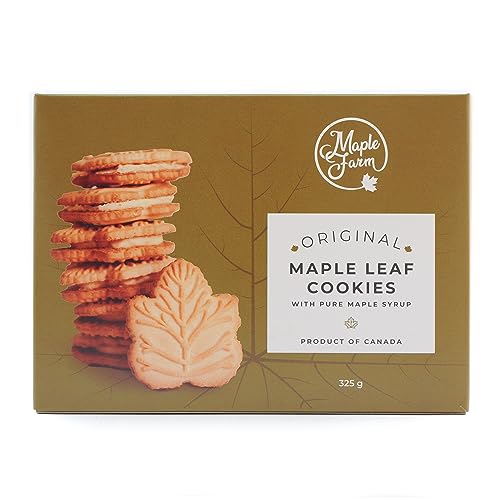 MapleFarm - Ahornblatt-Kekse - Maple leaf cookies - Hergestellt in Kanada - 325g von MapleFarm