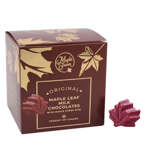 MapleFarm - Milchschokoladen in Ahornblattform mit Ahornsirup - Maple leaf milk chocolates - 108g von MapleFarm