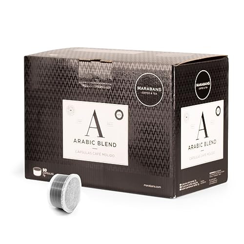 Marabans Kaffeekapseln Espresso Punkt, 50 Kapseln von 7 Gramm gemahlenen Kaffee, 100% natürliche Röstung. 80% Arabica / 20% Robusta. Marabans Kaffeekapseln Espresso Punkt, 50 Kapseln von 7 Gramm gemahlenen Kaffee, 100% natürliche Röstung. 80% Arabica / 20% Robusta. von Marabans Coffee & Tea