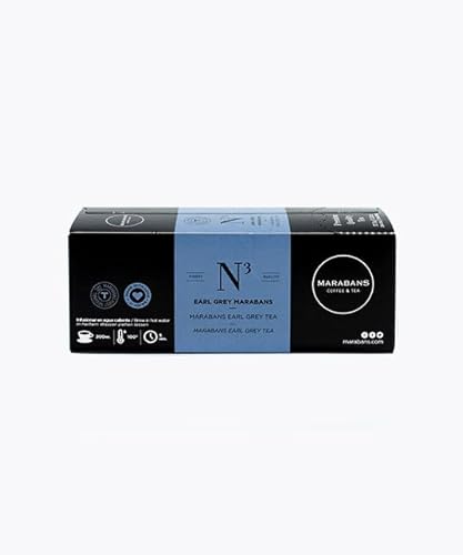Schwarzer Earl Grey Marabans Tee im kompostierbaren Filter – Box mit 25 Filtern. Schwarzer Earl Grey Marabans Tee im kompostierbaren Filter – Box mit 25 Filtern. von Marabans Coffee & Tea