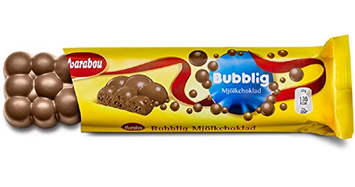 3 Riegel x 60 g Marabou Bubblig – original – schwedische – belüftete Milchschokolade von Marabou