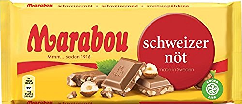 Marabou Schweizernöt Mjölkchoklad - Original Schwedisch Milchschokolade - Schokoladenriegel 200g von Marabou Schokolade