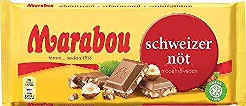 Marabou Schweizernöt Mjölkchoklad - Original Schwedisch Milchschokolade - Schokoladenriegel 200g von Marabou