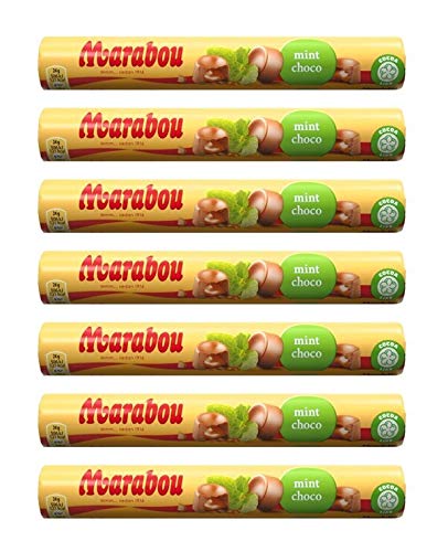 Marabou Mintchoko Mjölkchoklad - Original Schwedisch Milchschokolade Rolle 78g x 7 Stück von Marabou