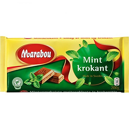 Marabou Mintkrokant - Milchschokolade mit Minze Crisp 200g (3er Pack) von Marabou