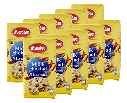 Marabou - Mjölkchoklad XL Cookies - 8 Cookies, 10 er Pack, ( 10 x 184g ) von Marabou