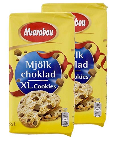 Marabou - Mjölkchoklad XL Cookies - 8 Cookies, 2 er Pack, ( 2 x 184g ) von Marabou