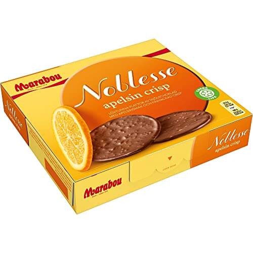 Marabou Noblesse Orange, zarte Marabou-Schokolade trifft auf Knusper-Mais, Vollmilchschokolade mit Orange ideal auch zum Dekorieren von Kuchen und Torten, 1 x 150 g von Marabou