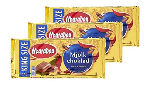 Marabou Vollmilch Schokolade 250g, 3er Pack, ( 3x250g ) von Marabou