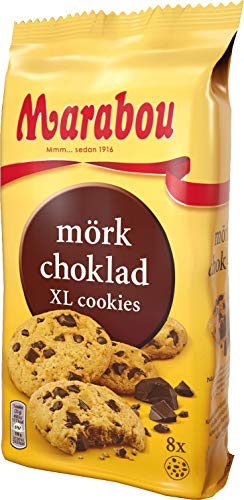 Marabou mörk choklad XL Cookies 10 x 184 g – kräftige Zartbitter Schokolade im knackigen Keks – einzigartig leckere schwedische Süßigkeit aus natürlichen Zutaten – Zartbitter von Marabou