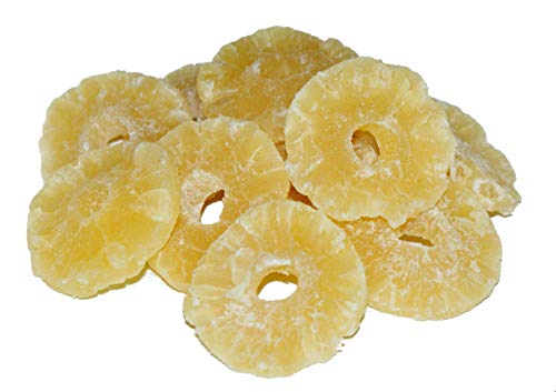 Ananas Ringe getrocknet, ungeschwefelt, leicht gezuckert, Trockenfrüchte Snack, getrocknete Ananas Scheiben, super lecker - 1000g von Maracus Fancy Fruits