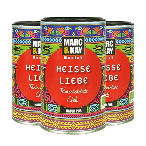 Marc & Kay Heisse Liebe Trinkschokolade Chili, Bio-Kakao, 250g, 3er von Marc & Kay