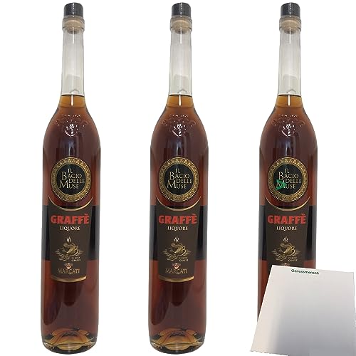 Ercole Gagliano Liquore Grappa al Caffe "Kaffee Grappa Likör" 3er Set (3x1,5l Flasche) + usy Block von Marcati Grappa
