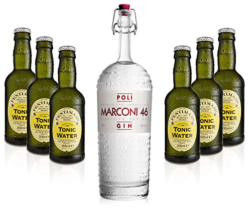 Gin Tonic Set - Marconi 46 Gin 0,7l 700ml (46% Vol) + 6x Fentimans Tonic Water 200ml inkl. Pfand MEHRWEG von Marconi-Marconi