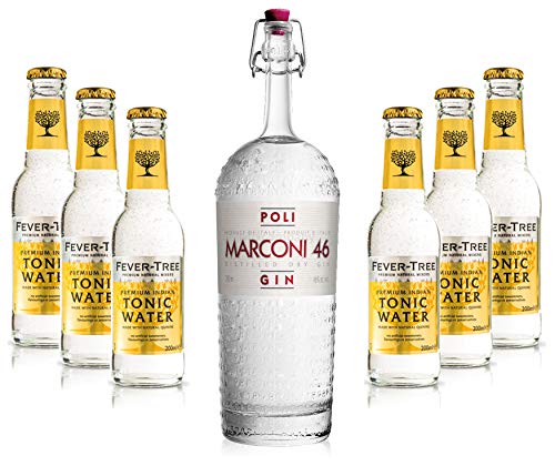 Gin Tonic Set - Marconi 46 Gin 0,7l 700ml (46% Vol) + 6x Fever Tree Tonic Water 200ml inkl. Pfand MEHRWEG von Marconi-Marconi