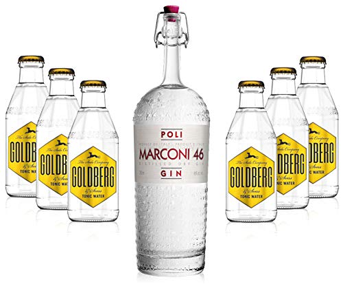 Gin Tonic Set - Marconi 46 Gin 0,7l 700ml (46% Vol) + 6x Goldberg Tonic Water 200ml inkl. Pfand MEHRWEG von Marconi-Marconi