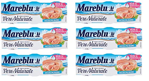 6x Mareblu Vero Naturale Tonno al Naturale natürlicher Thunfisch ( 3 x 60g ) Thunfisch konserven von Mareblu