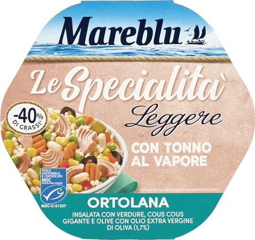 Mareblu Nutrimix Insalata con Tonno Leggera Ortolana Thunfischsalat mit Couscous, Gemüse und Oliven Dosen Essen Fertiggericht 220g Mareblu Nutrimix Insalata con Tonno Leggera Ortolana Thunfischsalat mit Couscous, Gemüse und Oliven Dosen Essen Fertiggericht 220g von Mareblu