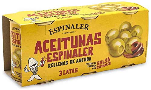 Espinaler: Oliven mit Anchovipaste gefüllt - Aceituna Rellena Anchoa - 3x120g von Mareni
