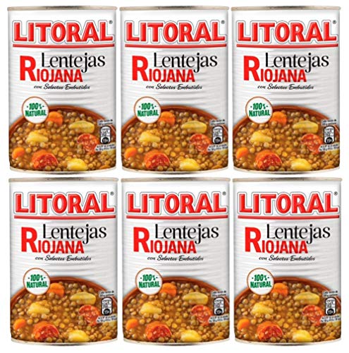 Litoral: Riojana Linsen – Rioja Linseneintopf 430 g – Packung mit 6 Dosen von Mareni