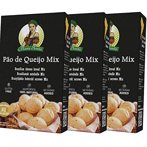 Pao de Queijo, 3x 400 g , brasilianische Käsebrötchen, glutenfrei Mehl, kein künstlicher Geschmack - Maria Bonita von Maria Bonita