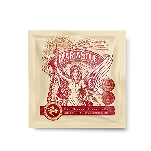 MariaSole Caffè Crema – Premium ESE Pads 50 Stück a 7g kompostierbar – Kafffeepads mit perfekter Crema – Traditionelle Röstung in Sizilien über Holzfeuer In Handarbeit von MariaSole