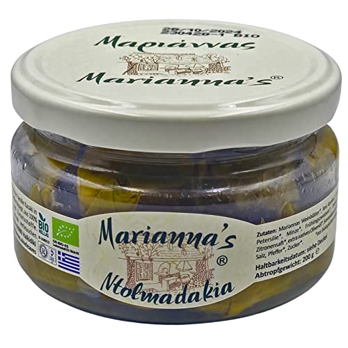 Marianna's Greek Organic Gefüllte Weinblätter mit Reis - Griechische Dolmadakia 200 g Marianna's Greek Organic Gefüllte Weinblätter mit Reis - Griechische Dolmadakia 200 g von Marianna's
